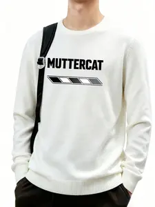 Men's Streetwear Sweater with Color Block Print