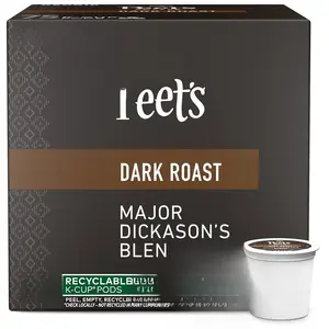 Peet's Coffee Dark Roast Major Dickason's Blend 75 Count K-Cup Pods 100% Arabica Recyclable Single Serve Coffee for Keurig Brewers