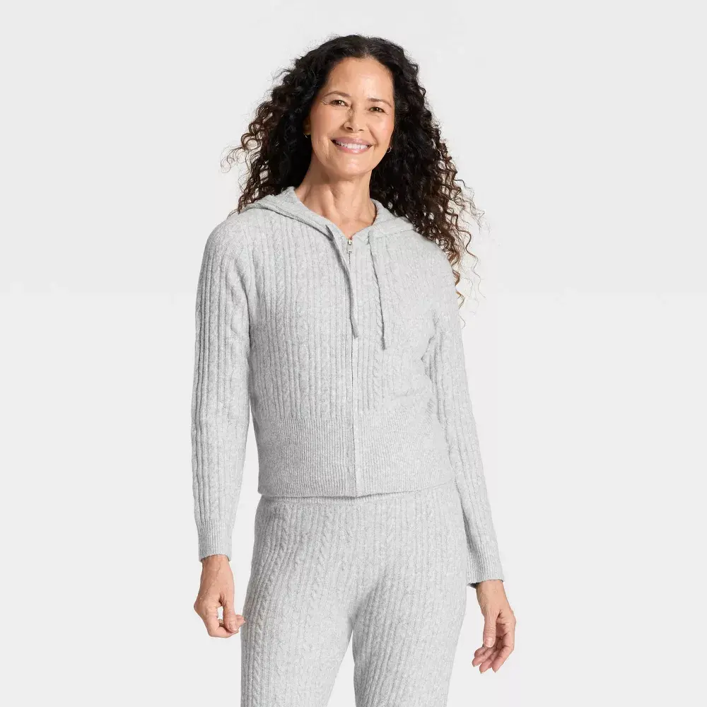 Women's Cozy Zip-Up Hoodie Cardigan Sweater - Universal