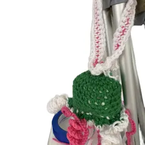 Crocheted Jellyfish Animal and Jellyfish Hat - First Picture Shows Animal, Second Picture Shows Hat with Green Cactus Design