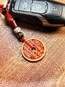 Chinese Taoist Pendant, 'Unity of Heaven and Man' Pendant ,Chinese-style car hangings, wealth-bringing hangings, key chains, ancient style, keeping safe, mountain ghost money, individuality, creativity, non-fading, hangings, for men, for women