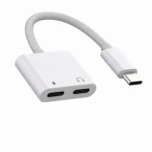Dual USB C Headphone and Charger Adapter for iPhone 16,Dual USB C AUX + Charger Dongle Splitter Adapter Compatible with iPhone 16/16 Pro/16 Pro Max/15/15Pro/15Pro Max Support Call+Charging