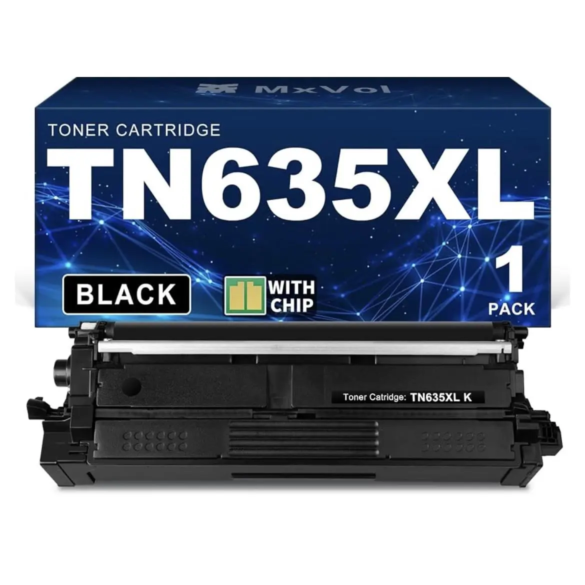 TN635XL Black Toner Cartridge with Chip 1 Pack for Printers