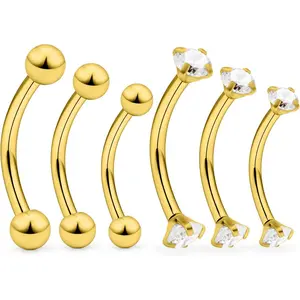 16G Rook Piercing Jewelry Eyebrow Rings Hypoallergenic Surgical Steel Vertical Lip Labret Belly Snake Eye Tongue Ring Daith Earring Piercing Jewelry for Men Women Curved Barbells 6mm 8mm 10mm