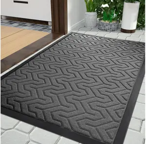 Door Mat, All-Season Outdoor Indoor Sturdy Doormat for Home Entrance Floor, Heavy Duty Non Slip Front Door Mats Outdoor, Easy to Clean, Garage and Garden, 29.5 x 17 Inch, Grey