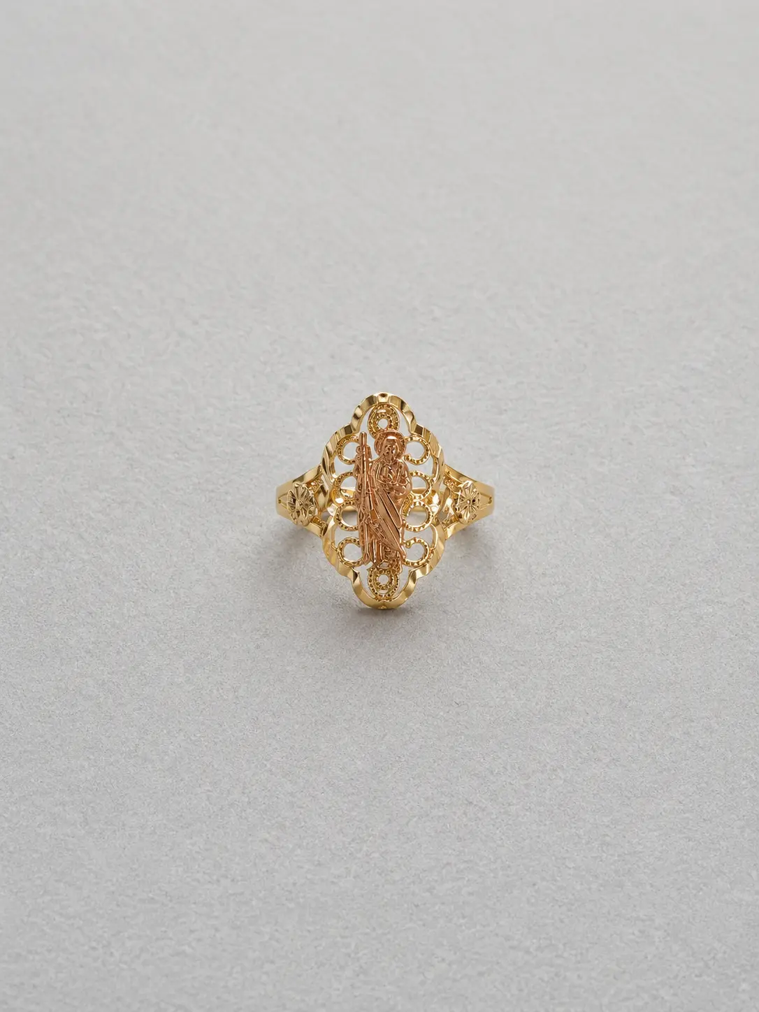 St. Judas Tadeo Tricolor Gold Ring