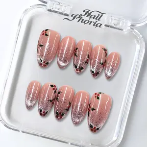 NailPhoria WINTERBERRY - Handmade Press-On Nails | Reusable, Salon-Quality, Long-Lasting, Glossy Design