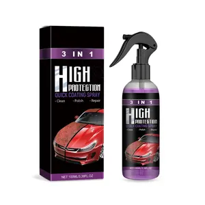 Automobile high-impact ceramic coating spray set, three-in-one formula, enhances luster, repairs scratches, and maintains car paint