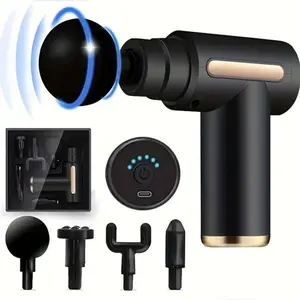 Portable USB rechargeable multifunctional fascia gun. Very suitable for muscle recovery, relief of neck and back pain, and post-exercise relaxation;
