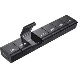 Weekly Pill Organizer with Effortless Opening Design, Arthritis Friendly Pill Box, BPA-Free Pill Organizer 7 Day, Cute & Portable Pill Case for Vitamins, Supplements and Medications