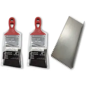 Stone Coat Countertops Tools Kit for Epoxy Resin, Includes 2 Inch Chop Brushes and Square Notch Trowel, Ideal for DIY Renovations in Kitchens, Bathrooms, Woodworking