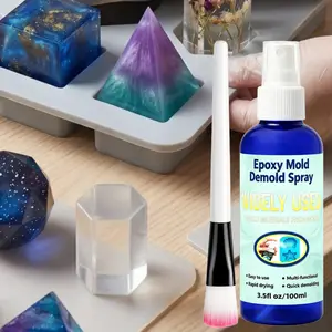 3.5 Oz/100ML Epoxy Resin Mold Release Spray, Bubble-Free Casting Kit, Ideal for Gypsum, Concrete, Candle Making Workshops