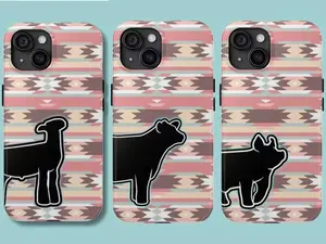Aztec Show Steer Phone Case / livestock phone case / cattle phone case / stock show phone case / steer heifer phone case / market steer cow