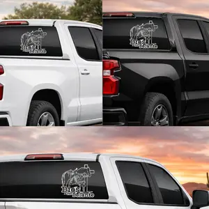 Cowboy & Divine Cross Premium Vinyl Sticker – 8.5×8.5 in