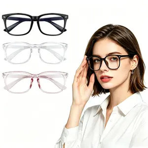 Blue Light Eyeglasses for Men Women Blue Light Lens Blue Light Glasses Men Bluelight Glasses Women Computer Glasses Party Glasses Anti- Round Face Eyewear Set Internet Celebrity Style Windproof No-Makeup Essential`