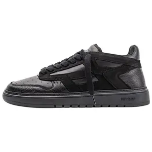 REPRESENT Leather Comfort Lace-Up Low-Top Sneakers for Men in Black Trending Shoes, House White Official Shoes to Get / Maison Mihara