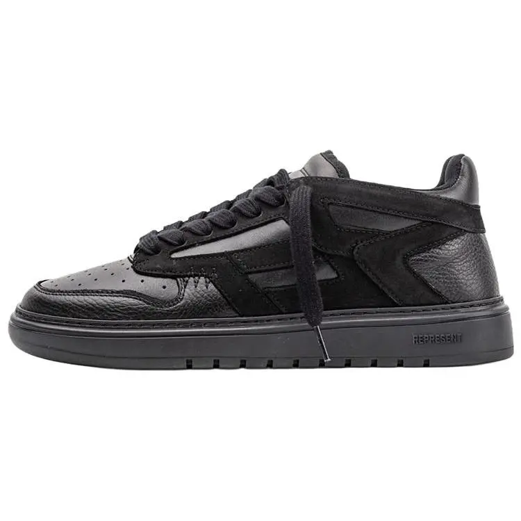 REPRESENT Men's Black Leather Comfort Lace-Up Low-Top Trainer Sneakers, Maison Mihara Casual Trending Footwear, House White Official Shoes