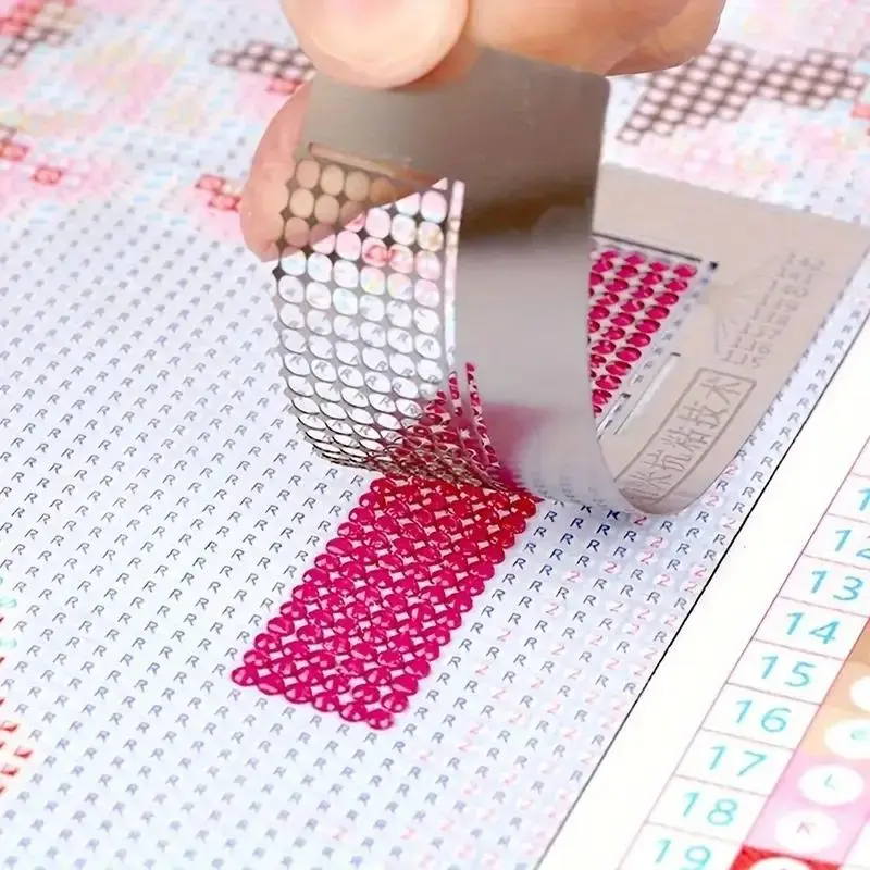 DIY Diamond Art Colorful Painting Ruler, Diamond Art Decorative Painting Accessories, Stainless Steel Ruler for Creative Hand Craft, DIY Crafts Accessories, Diamond Art Tools, Valentine's Day Gift
