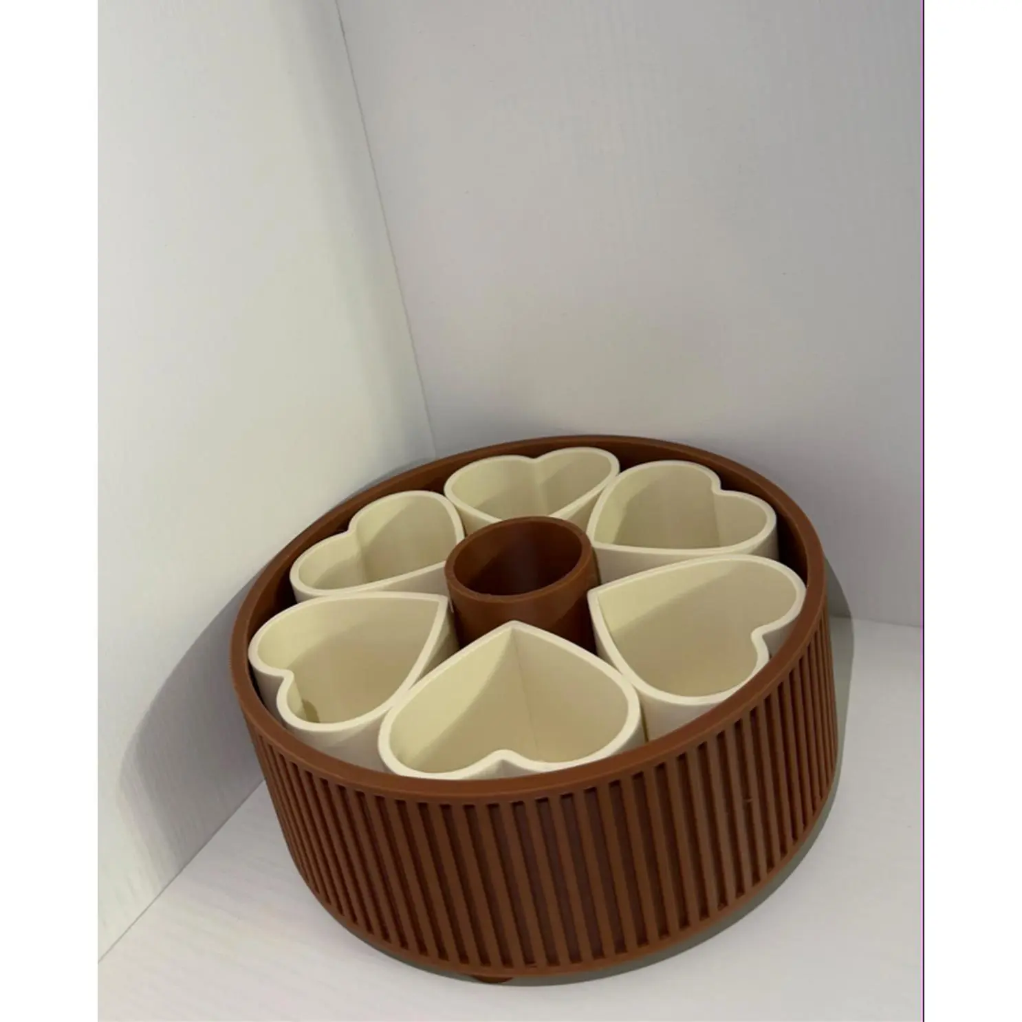 Heart-Shaped Charcuterie Board with 6 Compartments for Deli Meats and Cheese - Perfect for Serving and Displaying