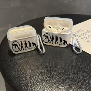 AphexS TwinS Evolution Chart Protective Case Cover for Apple AirPods 1/2/3/4/Pro/Pro2 TPU Texture Lightweight and Durable Anti-Scratch Shockproof Earphone Charging Box Accessory With Buckle