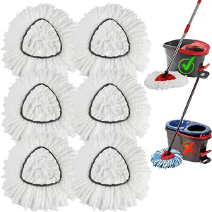 6 Pack Spin Mop Replacement Heads, Microfiber Spin Mop Refills, 360 °   Replacement Mop Head, Machine Washable Spinning Mop Replace Head for Easy Floor Cleaning