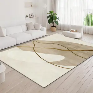 Velvet patterned printed carpet, modern geometric rug, suitable for multiple scenes, with multiple sizes available, soft and non-shedding.