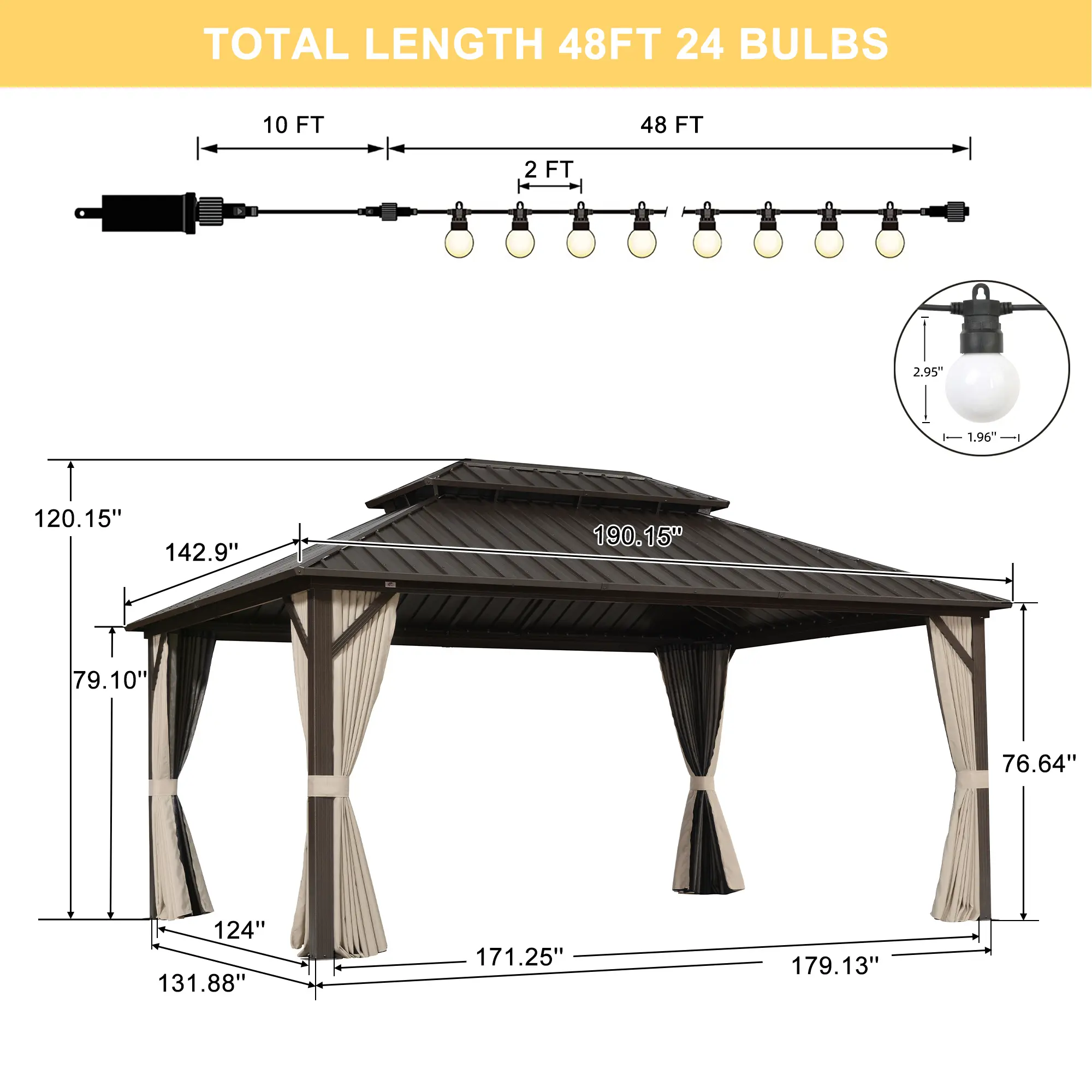12' × 16' with 24 Lights