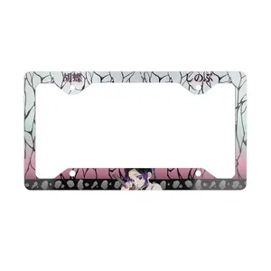 Insect Hashira Shinobu Kocho Metal License Plate Frame - Butterfly Aesthetic Anime Car Decor