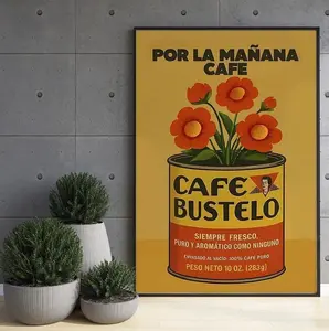 Vintage Cafe Bustelo Coffee Wall Art Poster, Retro Coffee Poster Spanish Home Decor, Hispanic Latino Coffee Art Debi Tirar Mas Fotos Art