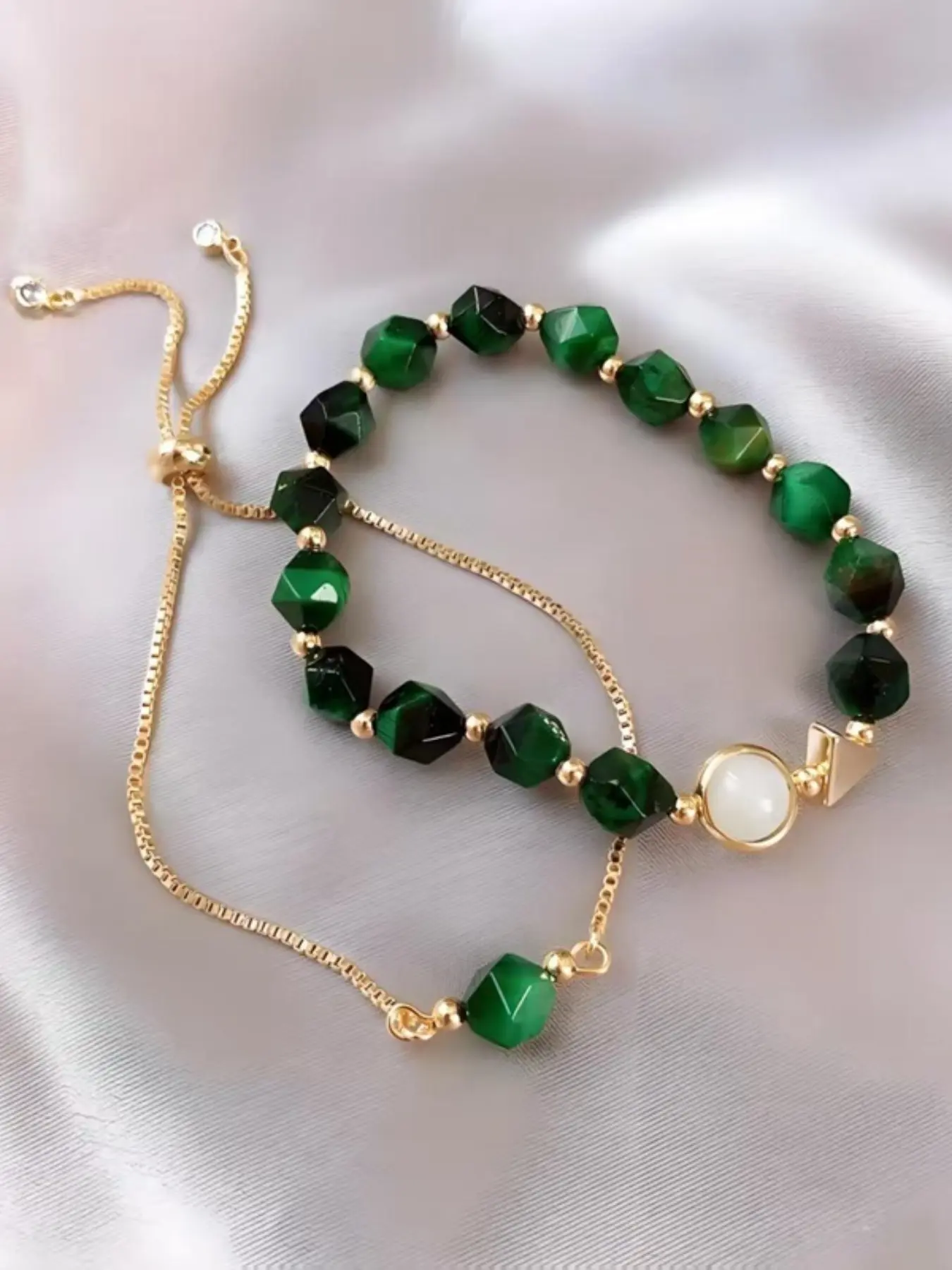 2-Piece Emerald Bracelet Set, Elegant Gemstone Jewelry Gift for Women, Stylish Accessories for Any Occasion, Elegant Bangle