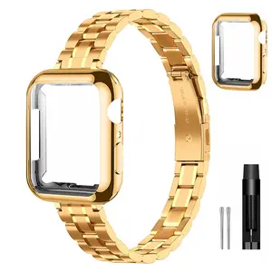 Watch Band with Protective Case, 1 Count Fashionable Watch Band for Women, Wearable Accessories Compatible with Apple Watch 10/9/8/7/6/5/4/3/2/1/SE Series