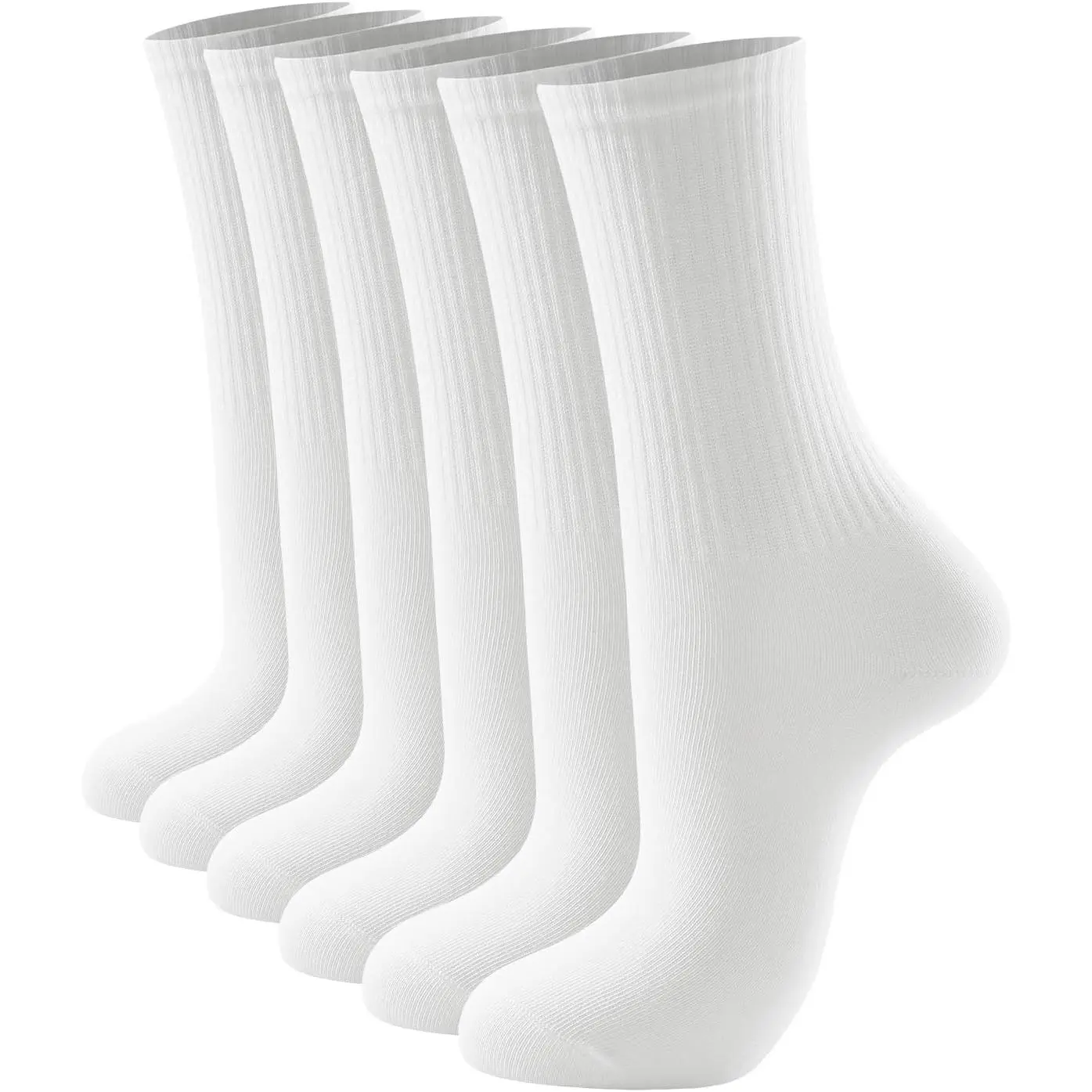 Women's Crew Socks, Size 6-11, Basic Breathable Comfy Lightweight Thin Cotton Socks for Casual Athletic Gym Use, 3-6 Pairs, Breathable Comfy Socks