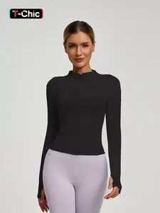 Lightweight Women's Zipper Sports Jacket, Long Sleeve Gym Jacket for Fitness & Outdoor Activities, Slim-Fit Sporty Style, Zippered Jacket