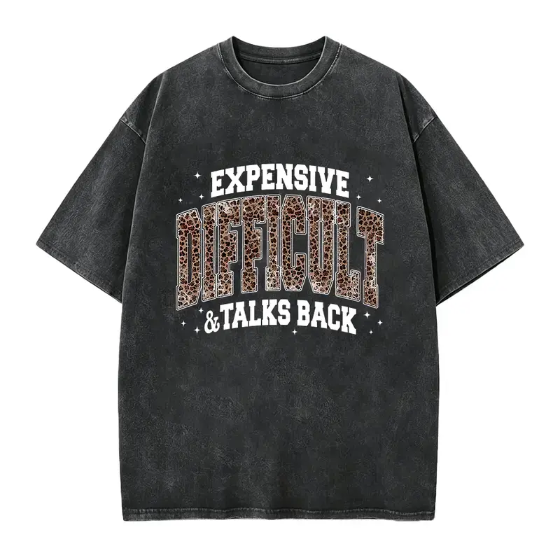 Men's Short-Sleeve Crew Neck Leopard Print T-Shirt - 1-Piece Distressed Look Funny Vintage Everyday Top, Cold Wash Safe, Gift Option for Spouses
