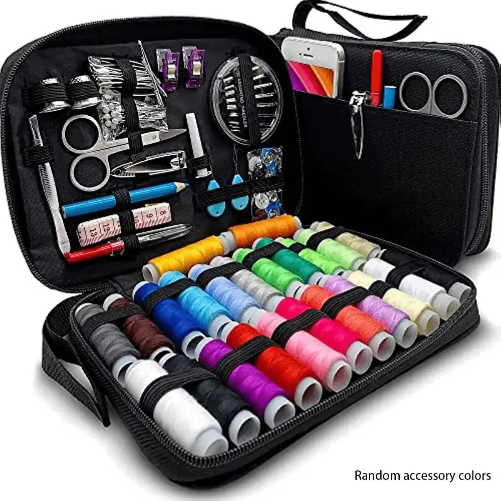 Household Sewing Kit for 2024 Fall Clothes, Sewing Kit with Storage Bag, Including 24-color Thread, Thimble, Button, Needle, Pin, Threader, Clipper, M