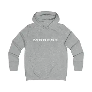 Modest Girlie College Hoodie — Minimal White Campus Pullover