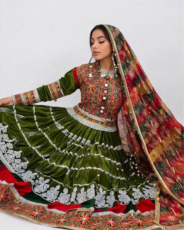 Afghan Bridal Dress: Traditional Kuchi Nikkah Gown