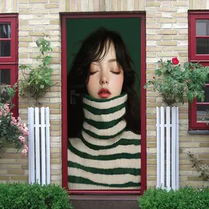 2pcs Modern Simple Green Striped Wall Stickers Living Room Bedroom Decorative Stickers Self Adhesive Removable Wallpaper Decals Home Wall Art Creative DecorPVCModern Simple Green Striped Wall Stickers Li