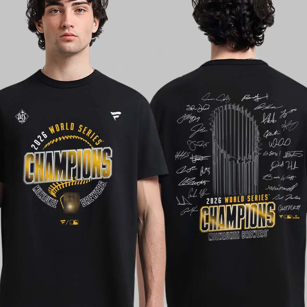 Fanatics National Baseball  2026 World Series Champions Signature Roster Trophy Comfort Color T-Shirt Tee Pure Cotton Fabric Short Sleeve Soft-Washed T-Shirt Trendy Tops for Women for Men