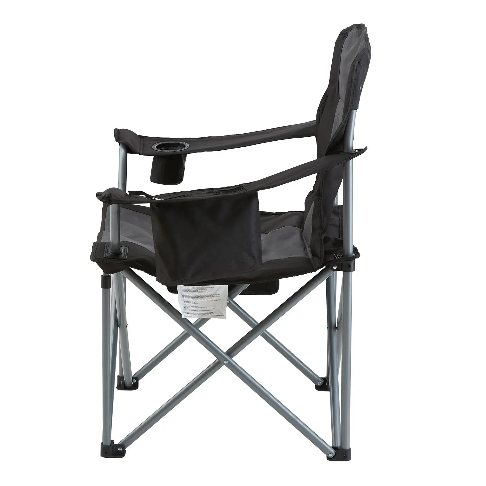 【Summerfinds】VEVOR Adult Size Cotton Camping Folding Beach Chair, Heavy-Duty Portable Quad Chair with Lumbar Back Pad, Armrests, Side Pockets, Cup Holder, 350lb Capacity & Cooler Bag Ready for Camping, Picnic, Beach Chair Foldable
