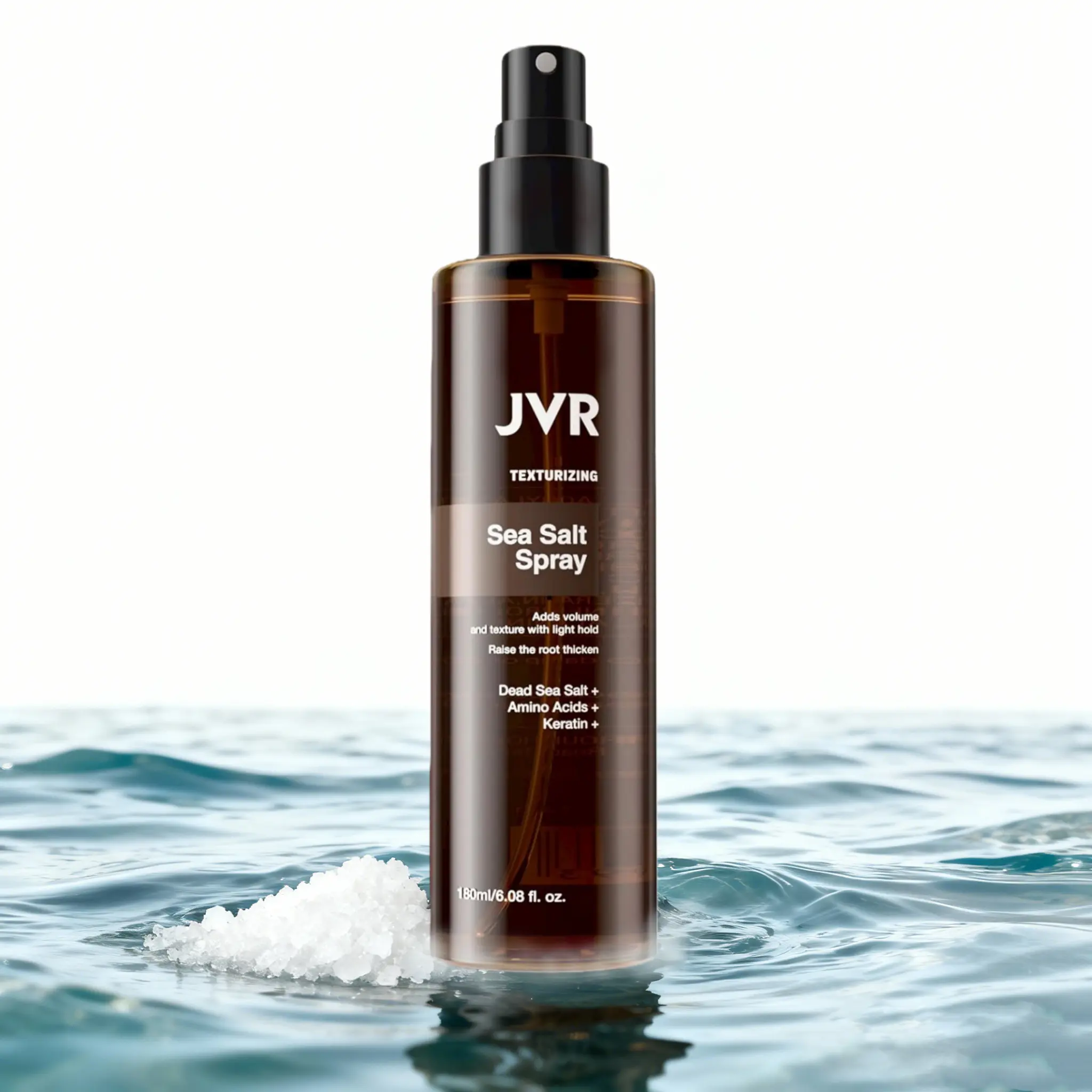 JVR Sea Salt Hair Spray for Male Textured Beach Waves - Sulfate Free Lightweight Styler, Light Hold, Natural Finish, Volumizing for All Hair Types, 6.08 fl oz, Lightweight Haircare