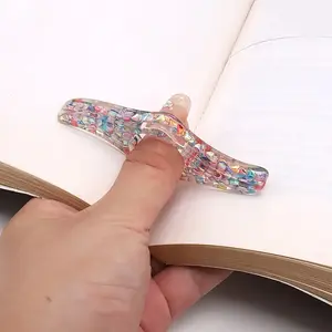 Colorful Resin Thumb Bookends, Transparent Plastic Bookmark Page Holders, Book Page-Marker Set for Readers, Teachers, Book Lovers, bookish merch
