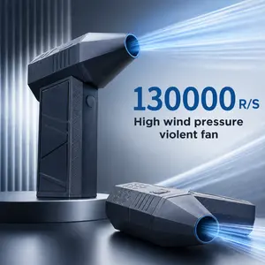 Mini Turbo Jet Fan – 130,000 RPM High-Speed Handheld Blower, 52 m/s Strong Airflow, USB-C Fast Charging, Perfect for Dust Cleaning, Outdoor Camping, BBQ & Multi-Scene Use