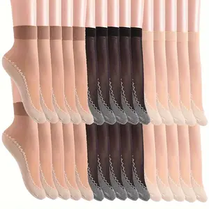 Women's Summer Solid Color Socks - 30/60 Pairs, Thin, Wear-Resistant, Anti Slip, Breathable Fabric, Comfortable, Bridal Womenswear Socks, Anti Slip Socks, Breathable Fabric Socks