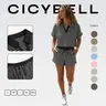 Cicy Bell Womens Striped 2 Piece Short Sets Summer Short Sleeve Collared V Neck Cropped Tops Vacation Casual Lounge Outfits