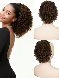 Drawstring Ponytail for Women, 12 Inch Afro Kinky Curly Hair, Soft Texture, Ideal for Daily & Party Wear, Comfortable Hairstyle Accessory