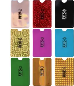 Colorful RFID Card Holder, 9 Pieces RFID Blocking Sleeves Credit Card Sleeves Set RFID Identity Card Protector for Women Men