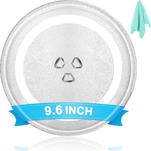 9.6" Universal Microwave Plate Replacement Glass Turntable| Fits GE, , , Frigidaire, Farberware & More