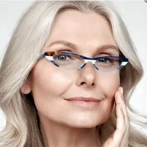 GIGULA Fashionable Petite Eagle Eye Reading Glasses, Colorful Floral Frame Cat Eye Shaped Reading Eyeglasses for Elderly, Suitable Men and Women,  1.00 to  4.00 Increase, Essential for Reading and Office Tasks, Elegant Accessories