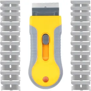 Razor  Scrape with 20 count Extra , Scraper Tool, Razor  Retractable,  Stripping Tool, Hob Oven Glass Cooker Cleaning Tool Non Scratch Anti Slip Window Glass Wallpaper